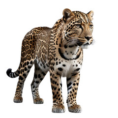Obraz premium Majestic Spotted Leopard in Isolation