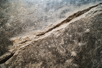 Photo background texture, salt wall with a fault in an underground mine.