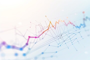 Abstract financial chart with up trend line graph