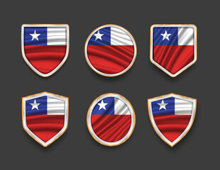 set of flags in frames with various frame shapes