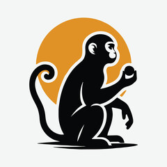 Fototapeta premium Majestic Monkey Silhouettes: Capturing Nature's Grace in Shadow