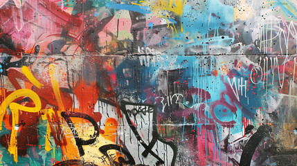 Fototapeta premium An abstract graffiti on an old abandoned wall