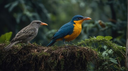 Fototapeta premium Bird migrating in a V-formation with its flock