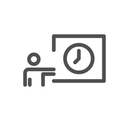 Timer and clock icon outline and linear vector.	
