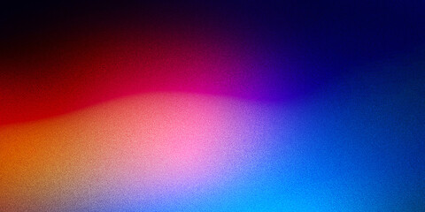 Background, gradient grain with color gradation and grainy noise texture. Grain gradient background of abstract neon glow and halftone colors mesh pattern