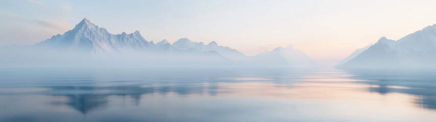 Fototapeta premium Fantasy Landscape Panorama, Mountains, 3D Render