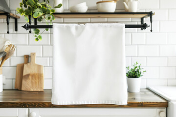 White Kitchen Towel Mockup
