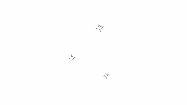 Blinking stars line 2D objects animation. Shimmering lights decor pattern flat color cartoon 4K video, alpha channel. Sparkling ornament festive event animated items on white background