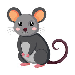 Illustration of Cute Rat animal  on white