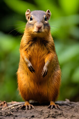 Naklejka premium Intriguing Nature: Central American Agouti Rodent in its Natural Habitat