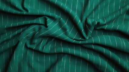 close-up shot showing green cotton upholstery