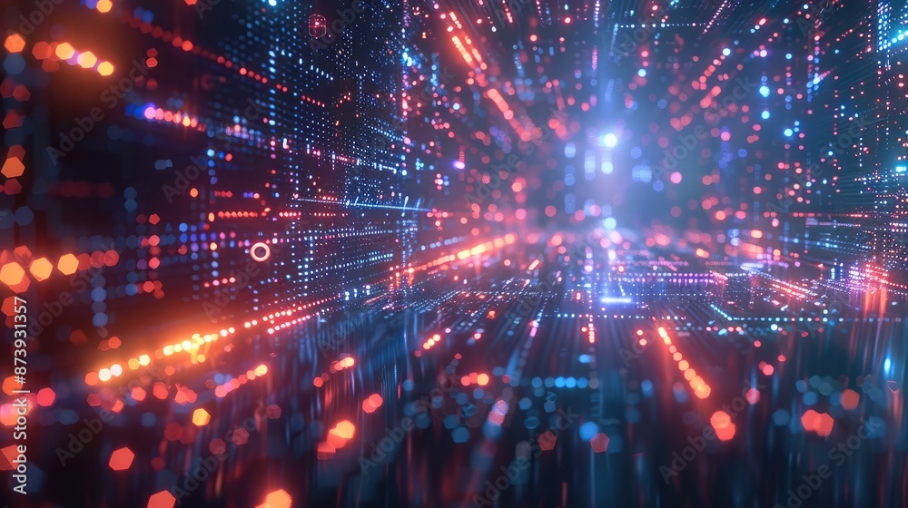 Aufkleber Wireless information flow, big data. An open data portal. Cyberspace concept at the global level. Free internet access and high-level technology. Generative AI.