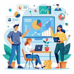 business person with network icons