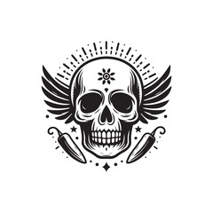 skull vector illustration design style 