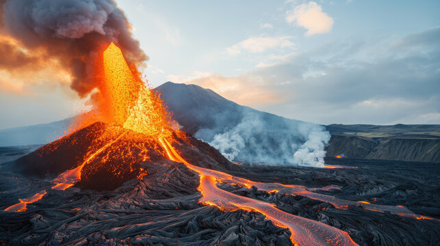 A volcano is a vent in the Earth's crust through which magma, ash, and gases escape.