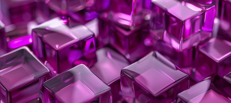 Abstract background made from purple blackcurrant jello chunks. Backlit clear ice or jelly cubes. Candy sweets