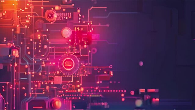 an abstract idea for a tech-inspired, crystal-clear, and straightforward LinkedIn banner poster featuring HR and tech components