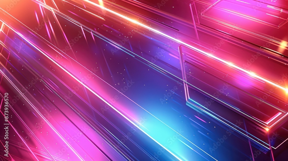 Poster Abstract creative universal pop art neon color artistic flash motion background. Vector overlay geometric shape retro vintage seamless animation. Generative AI.