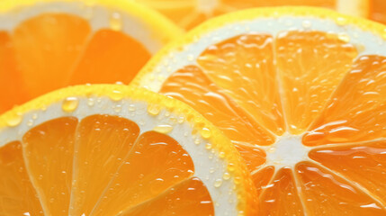 Orange, lemon slices zoom in macro picture., generative ai