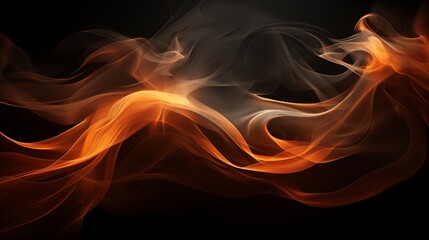 Fototapeta premium Abstract Fire and Smoke Artwork in Shades of Orange and Yellow