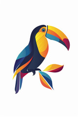 Fototapeta premium Luxurious Rainbow Toucan Emblem