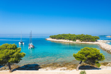 Turquoise beach on the island of Murter in Dalmatia, Croatia