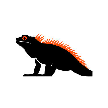 recommend clip art: illustration logo of minimalist outline of a iguana