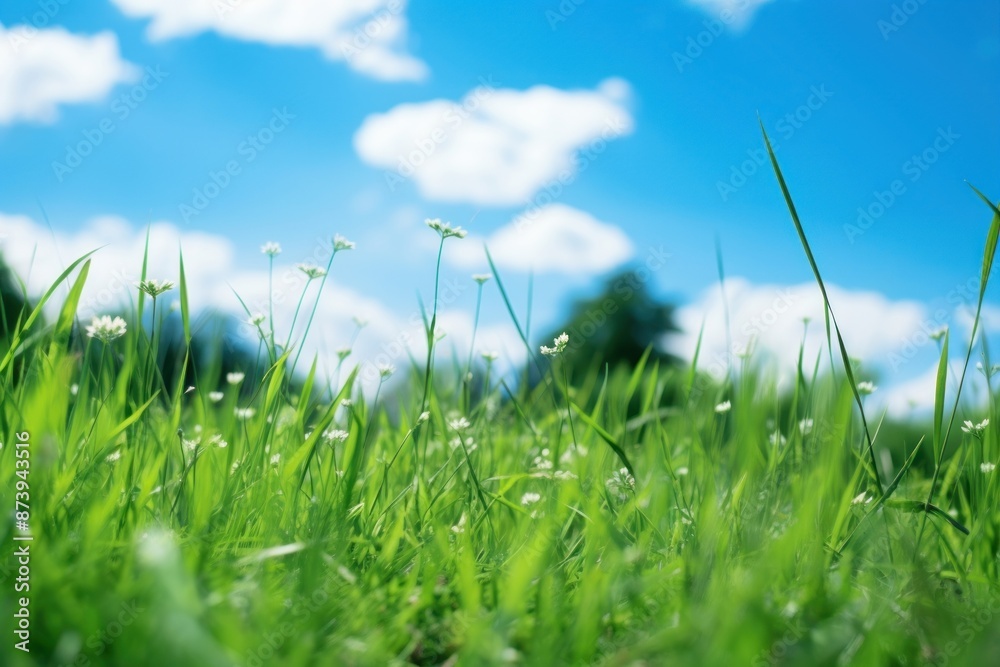 Wall mural meadow grass sky grassland.