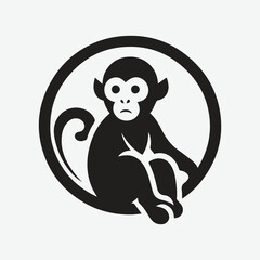Majestic Monkey Silhouette Logo: Symbolizing Strength and Agility