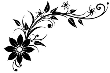 Floral Corner Design Isolated on white background