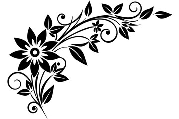 Floral Corner Design Isolated on white background