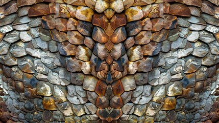 Kaleidoscopic Patterns of Magnified Snake Scales Reveal Intricate Geometric Beauty