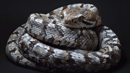 Fototapeta premium Serene Serpent in Peaceful Repose Tranquil Reptile Coiled in Harmony with Nature