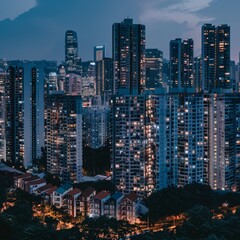 Obraz premium Glowing Cityscape: Real Estate Website Background