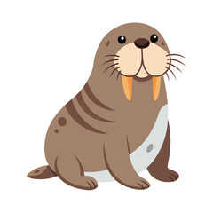 Illustration of Walrus animal on white