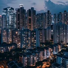 Obraz premium Glowing Cityscape: Real Estate Website Background