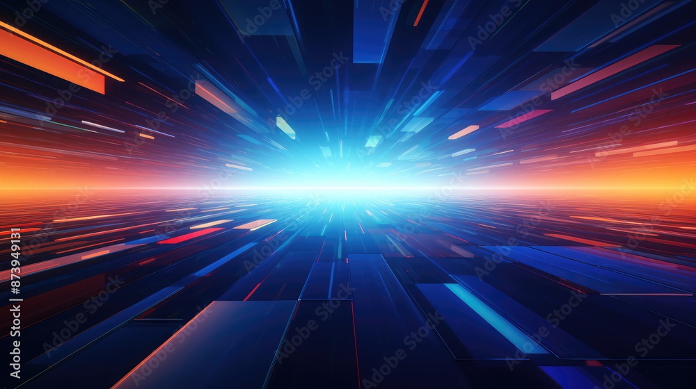 Wall mural abstract futuristic background of a websites representing the light and velocity, generative ai