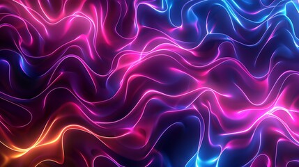 Obraz premium Abstract neon background with glowing lines