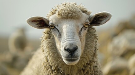 Fototapeta premium Sheep s head in close up view Jordan