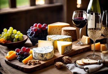 elegant cheese wine tasting experience glasses platter, food, beverage, snacks, alcohol, delicious, variety, aroma, flavor, texture, sophisticated