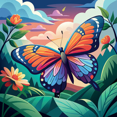 Colorful Butterfly on a Flower