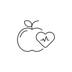 icon apple with a pulsating heart