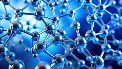 Close up molecular structure on a blue background , science, chemistry, close-up, abstract, technology