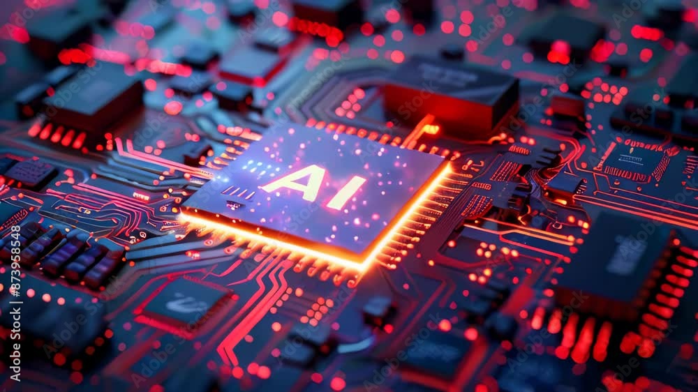 Poster generic computer motherboard driven by an artificial intelligence processor