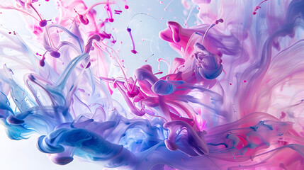 Vibrant Ink in Water Abstract Art Macro