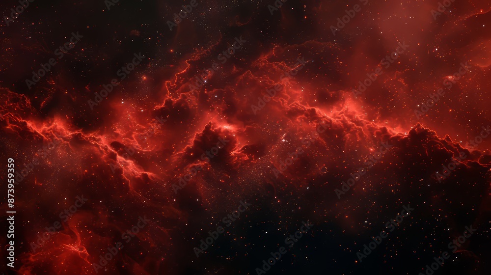 Wall mural an stock generated red galaxy on a web design background.