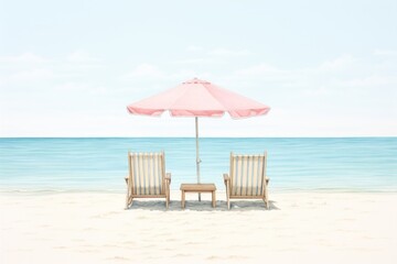 Fototapeta premium Beach travel furniture vacation outdoors.