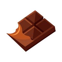 Chocolate piece icon on white background