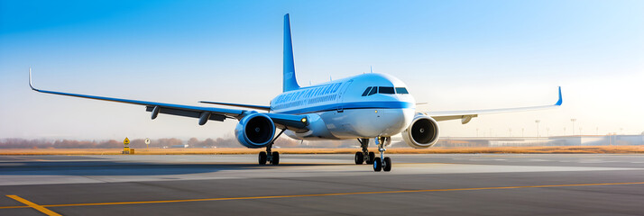 A Glimpse of Excellence: Commercial Jet-Engine Airliner on Runway