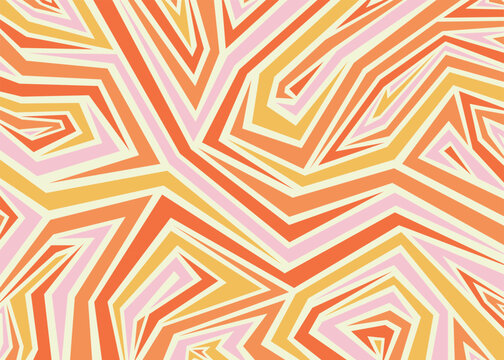 Retro Abstract geometric lines pattern. Colorful vector pattern background